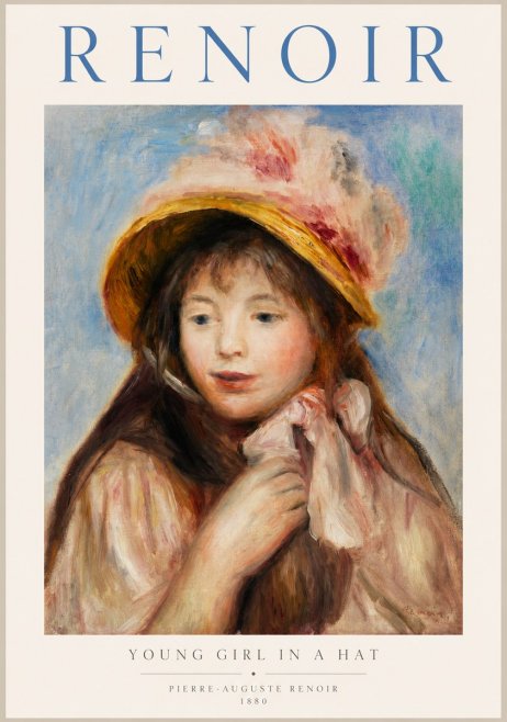 Renoir Young Girl in a Hat No1 - Poster