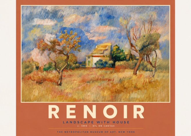 Renoir Landscape with House No6 - Poster
