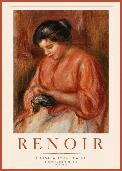 Renoir Young Woman Sewing I No2 - Poster