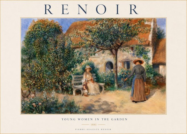 Renoir Young Women in the Garden No3 - Poster