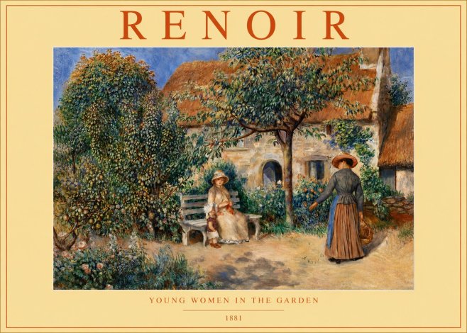 Renoir Young Women in the Garden No4 - Poster