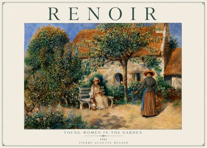 Renoir Young Women in the Garden No6 - Poster