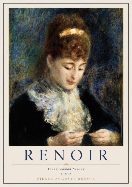 Renoir Young Woman Sewing No2 - Poster