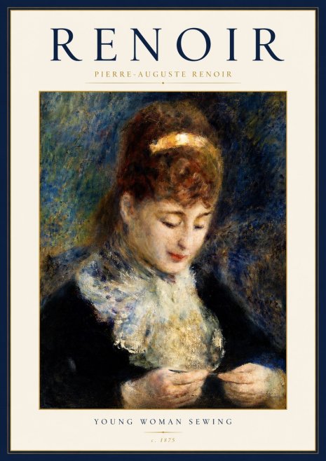 Renoir Young Woman Sewing No3 - Poster