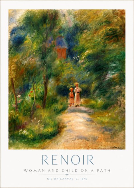 Renoir Woman and Child in a Landscape No3 - Poster