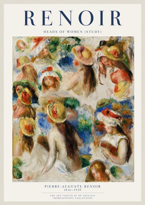 Renoir Heads of Women (Study) No1 - Poster