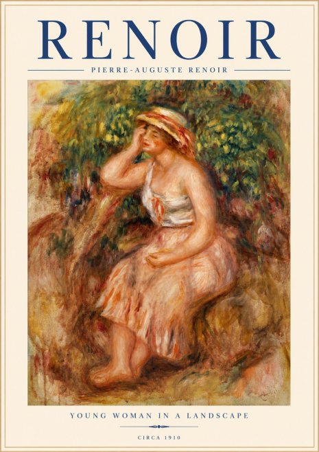Renoir Seated Woman in a Landscape No4 - Poster