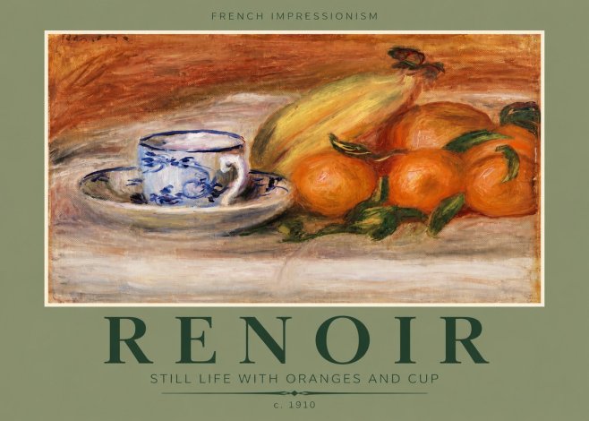 Renoir Still Life with Oranges and Cup No4 - Poster