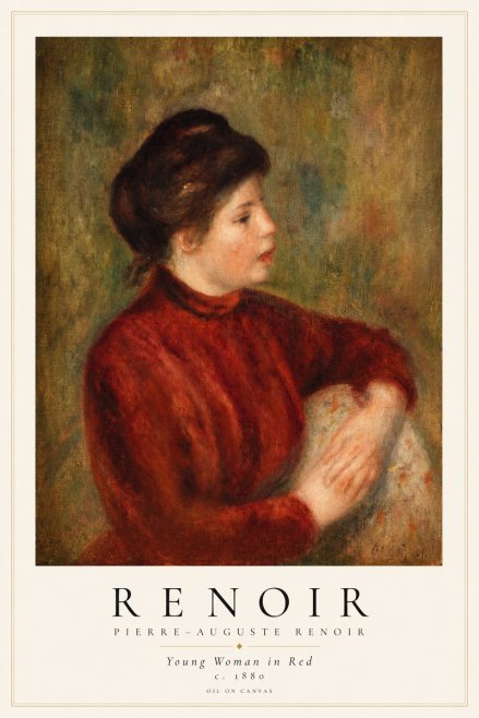 Renoir Young Woman in Red No1 - Poster