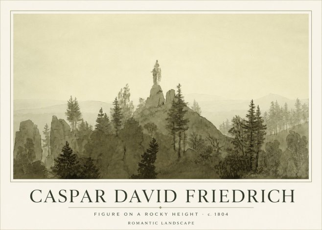 Caspar David Friedrich Figure on a Rocky Height No3 - Poster