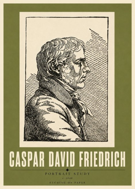 Caspar David Friedrich Portrait Study No5 - Poster