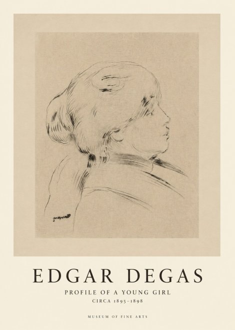 Edgar Degas Profile of a Young Girl No1 - Poster