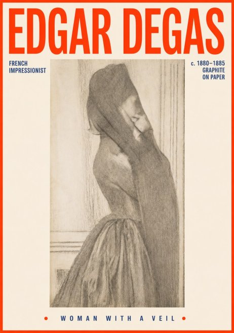 Edgar Degas Woman with a Veil No4 - Poster