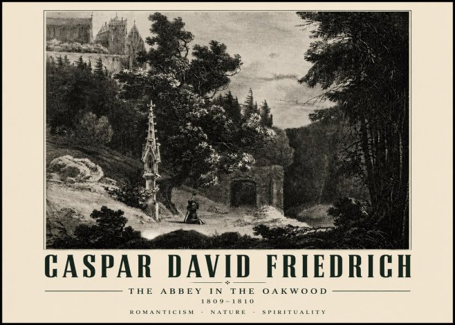 Caspar David Friedrich The Abbey in the Oakwood No4 - Poster