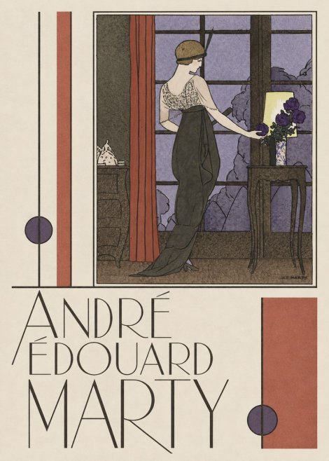 André Édouard Marty Lady at the Window with Roses No3 - Poster