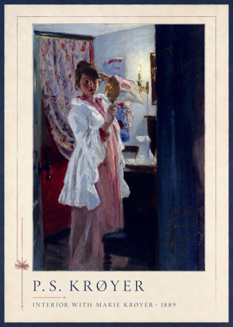 P.S. Krøyer Interior with Marie Krøyer No4 - Poster