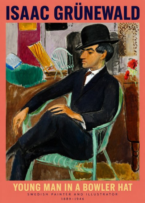 Isaac Grünewald Young Man in a Bowler Hat No2 - Poster