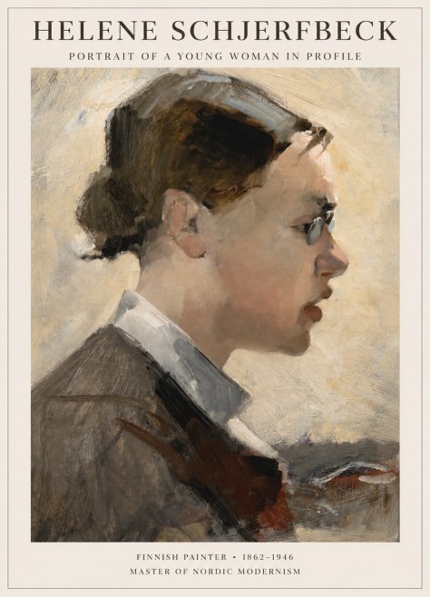 Helene Schjerfbeck Portrait of a Young Woman in Profile No1 - Poster