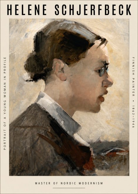 Helene Schjerfbeck Portrait of a Young Woman in Profile No4 - Poster