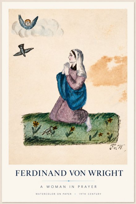 Ferdinand von Wright A Woman in Prayer No1 - Poster
