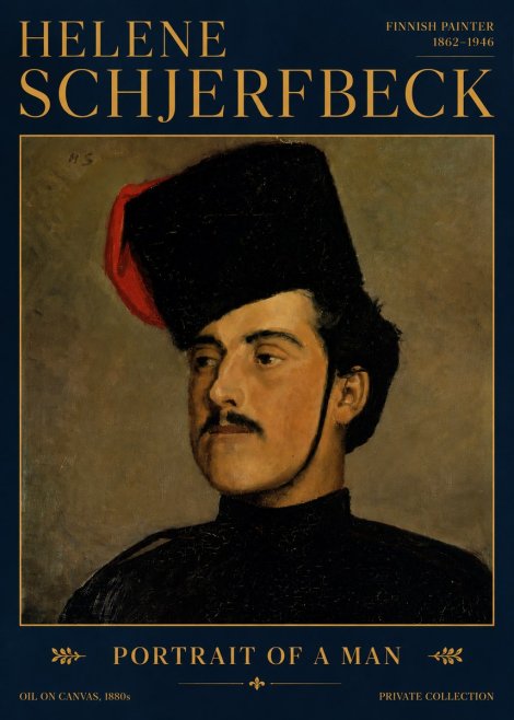 Helene Schjerfbeck Portrait of a Man II No4 - Poster