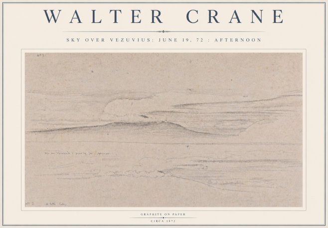 Walter Crane Sky over Vezuvius: June 19, 72 : Afternoon No5 - Poster