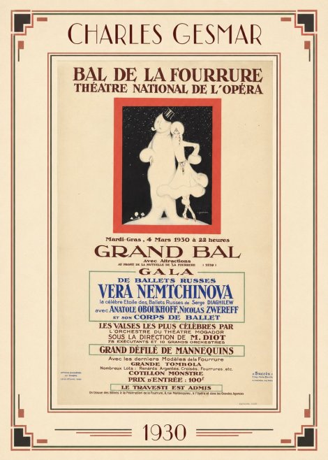 Charles Gesmar Bal De La Fourrure Théâtre National De L'opéra No1 - Poster