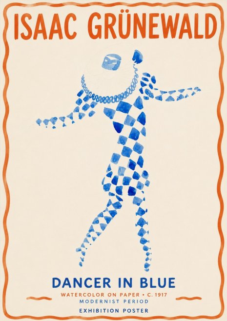 Isaac Grünewald Dancer in Blue No2 - Poster