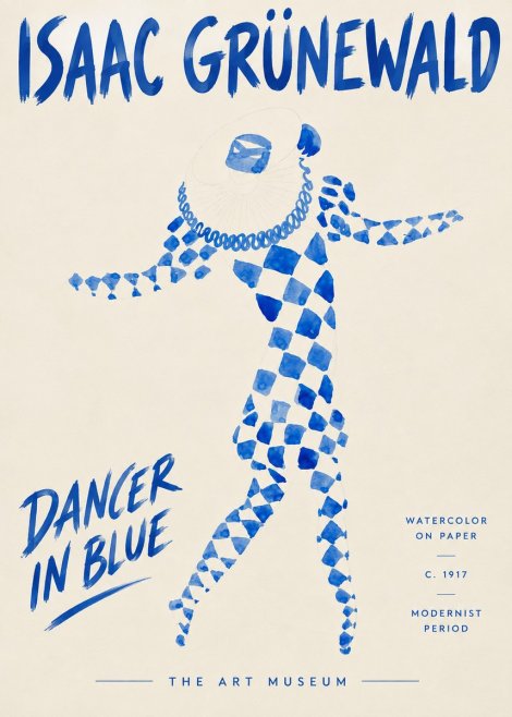 Isaac Grünewald Dancer in Blue No3 - Poster