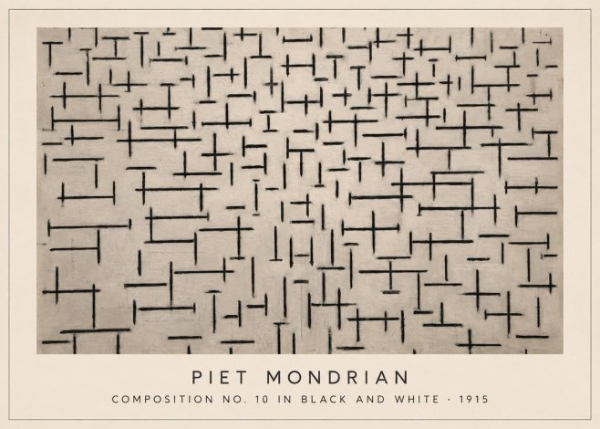 Piet Mondrian Composition No. 10 in Black and White No3 - Poster