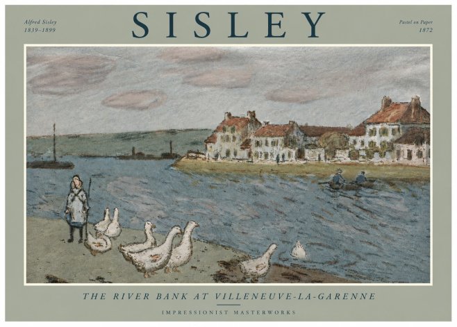 Sisley The River Bank at Villeneuve-la-garenne No4 - Poster