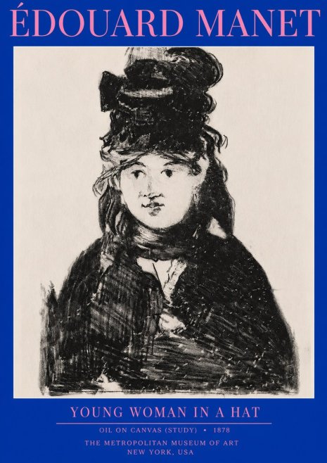 Édouard Manet Young Woman in a Hat IV No2 - Poster