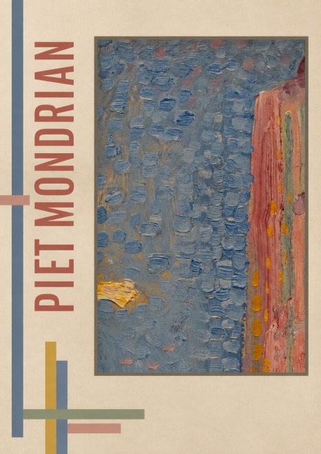Piet Mondrian Façade in Sunlight No4 - Poster