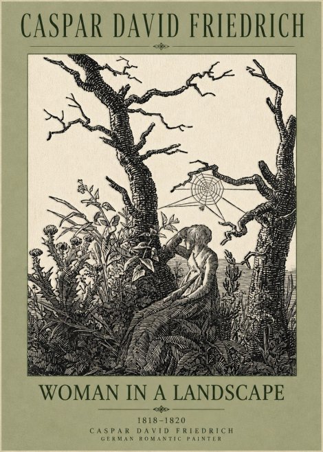 Caspar David Friedrich Woman in a Landscape No5 - Poster