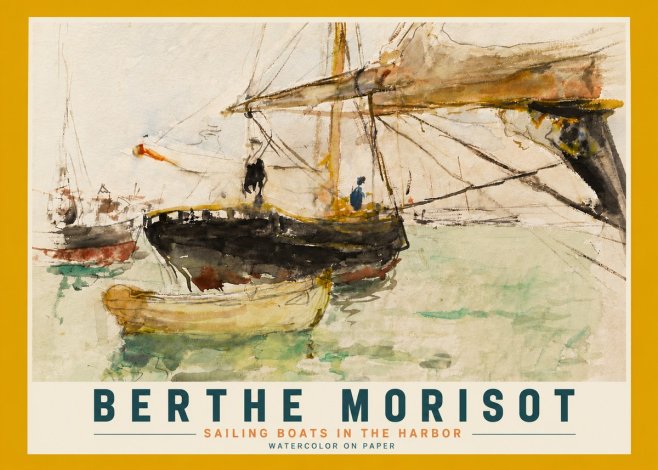 Berthe Morisot Sailing Boats in the Harbor No6 - Poster