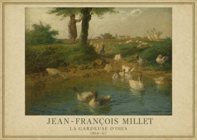 Jean-François Millet La Gardeuse D'oies No1 - Poster
