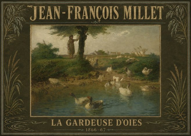 Jean-François Millet La Gardeuse D'oies No4 - Poster