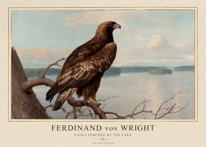 Ferdinand von Wright Eagle Perched by the Lake No1 - Poster