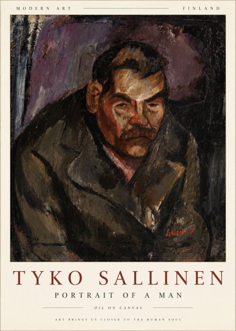 Tyko Sallinen Portrait of a Man V No1 - Poster