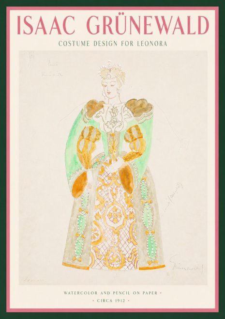 Isaac Grünewald Costume Design for Leonora No3 - Poster