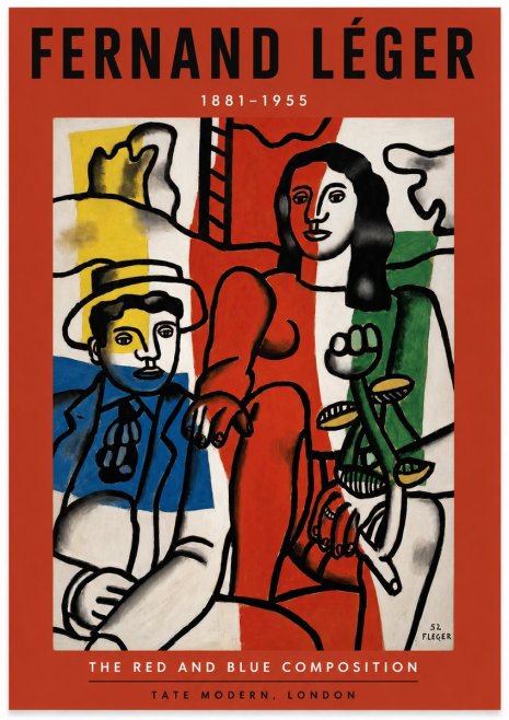 Fernand Léger The Red and Blue Composition No2 - Poster