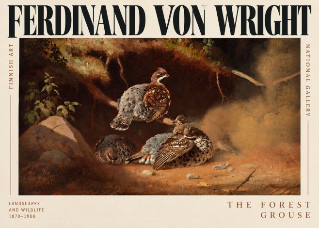 Ferdinand von Wright Grouse in a Forest Hollow No3 - Poster
