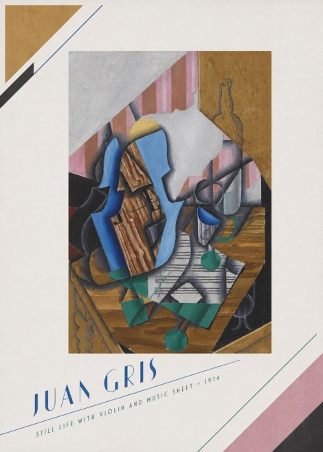 Juan Gris Still Life with Violin and Music Sheet No5 - Poster