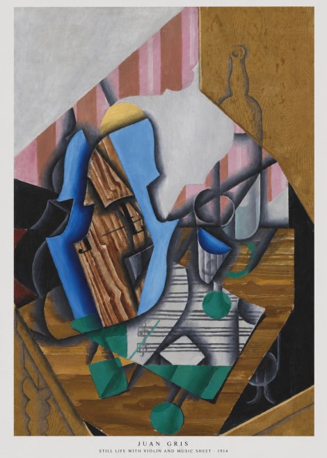 Juan Gris Still Life with Violin and Music Sheet No6 - Poster
