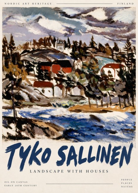 Tyko Sallinen Landscape with Houses No5 - Poster