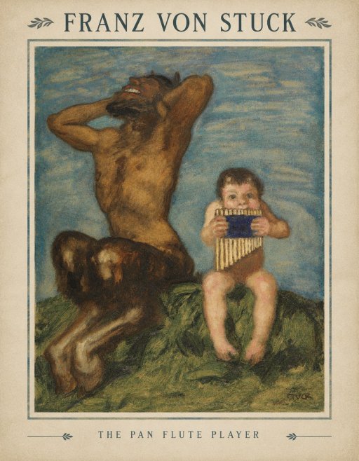Franz von Stuck Laughing Faun and Playing Putto No5 - Poster