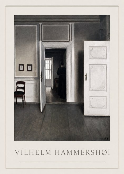 Vilhelm Hammershøi Interior with a Woman Seen from Behind No1 - Poster