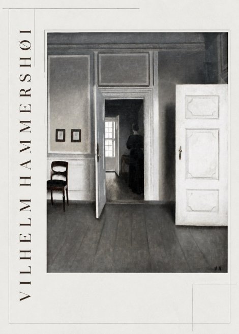 Vilhelm Hammershøi Interior with a Woman Seen from Behind No2 - Poster