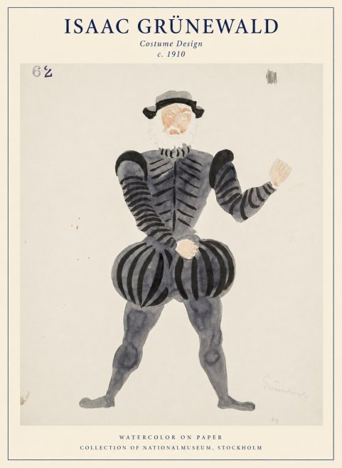 Isaac Grünewald Costume Design C. 1910 No1 - Poster