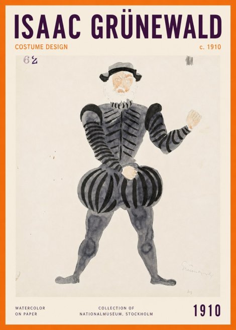 Isaac Grünewald Costume Design C. 1910 No2 - Poster